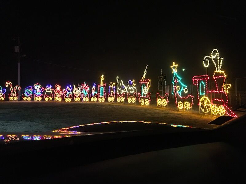 Night of Lights at the fairgrounds train